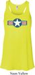 Distressed Air Force Star Ladies Flowy Racerback Tanktop
