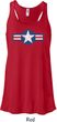 Distressed Air Force Star Ladies Flowy Racerback Tanktop