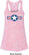 Distressed Air Force Star Ladies Flowy Racerback Tanktop