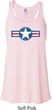 Distressed Air Force Star Ladies Flowy Racerback Tanktop