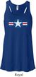 Distressed Air Force Star Ladies Flowy Racerback Tanktop