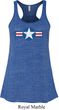 Distressed Air Force Star Ladies Flowy Racerback Tanktop