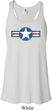 Distressed Air Force Star Ladies Flowy Racerback Tanktop