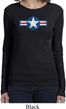 Distressed Air Force Star Ladies Long Sleeve Shirt