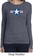 Distressed Air Force Star Ladies Long Sleeve Shirt