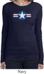Distressed Air Force Star Ladies Long Sleeve Shirt