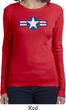 Distressed Air Force Star Ladies Long Sleeve Shirt