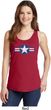 Distressed Air Force Star Ladies Tank Top