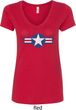 Distressed Air Force Star Ladies V-Neck Shirt