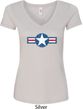 Distressed Air Force Star Ladies V-Neck Shirt