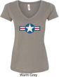 Distressed Air Force Star Ladies V-Neck Shirt