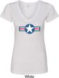 Distressed Air Force Star Ladies V-Neck Shirt
