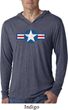 Distressed Air Force Star Lightweight Hoodie Shirt