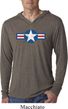 Distressed Air Force Star Lightweight Hoodie Shirt