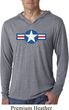 Distressed Air Force Star Lightweight Hoodie Shirt