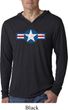 Distressed Air Force Star Lightweight Hoodie Shirt