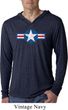 Distressed Air Force Star Lightweight Hoodie Shirt