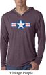 Distressed Air Force Star Lightweight Hoodie Shirt