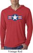 Distressed Air Force Star Lightweight Hoodie Shirt
