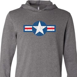 Distressed Air Force Star Lightweight Hoodie Tee