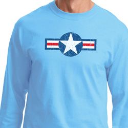 Distressed Air Force Star Long Sleeve Shirt