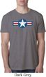 Distressed Air Force Star Mens Burnout Shirt