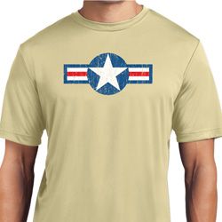 Distressed Air Force Star Mens Moisture Wicking Shirt