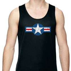 Distressed Air Force Star Mens Moisture Wicking Tanktop