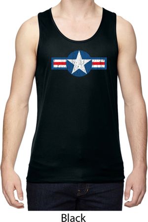 Distressed Air Force Star Mens Moisture Wicking Tanktop