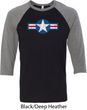 Distressed Air Force Star Mens Raglan Shirt