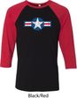 Distressed Air Force Star Mens Raglan Shirt