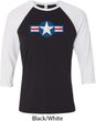 Distressed Air Force Star Mens Raglan Shirt