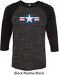 Distressed Air Force Star Mens Raglan Shirt