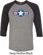 Distressed Air Force Star Mens Raglan Shirt