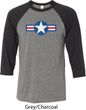 Distressed Air Force Star Mens Raglan Shirt