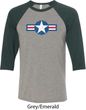 Distressed Air Force Star Mens Raglan Shirt