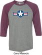 Distressed Air Force Star Mens Raglan Shirt