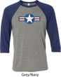Distressed Air Force Star Mens Raglan Shirt