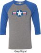 Distressed Air Force Star Mens Raglan Shirt