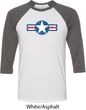 Distressed Air Force Star Mens Raglan Shirt