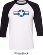 Distressed Air Force Star Mens Raglan Shirt