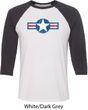 Distressed Air Force Star Mens Raglan Shirt