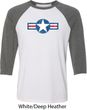 Distressed Air Force Star Mens Raglan Shirt