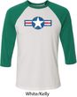 Distressed Air Force Star Mens Raglan Shirt