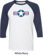 Distressed Air Force Star Mens Raglan Shirt