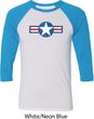 Distressed Air Force Star Mens Raglan Shirt