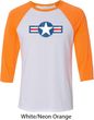 Distressed Air Force Star Mens Raglan Shirt
