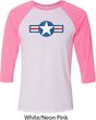Distressed Air Force Star Mens Raglan Shirt