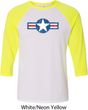 Distressed Air Force Star Mens Raglan Shirt