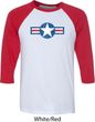 Distressed Air Force Star Mens Raglan Shirt